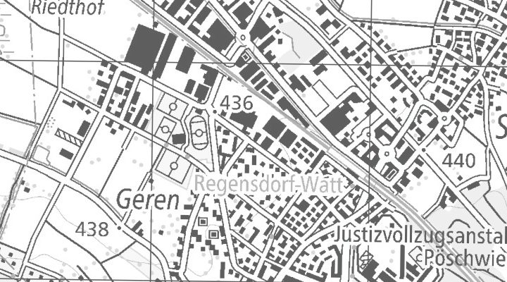 Kartenausschnitt: Riedthofstrasse 100, 8105 Regensdorf