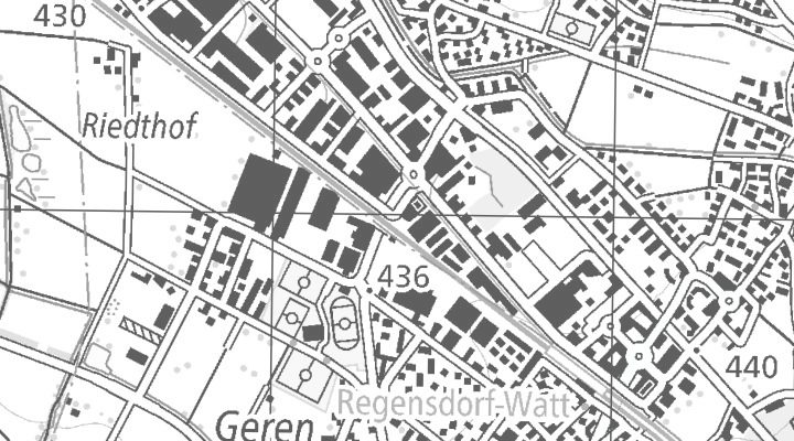 Kartenausschnitt: Bahnstrasse 9, 8105 Regensdorf