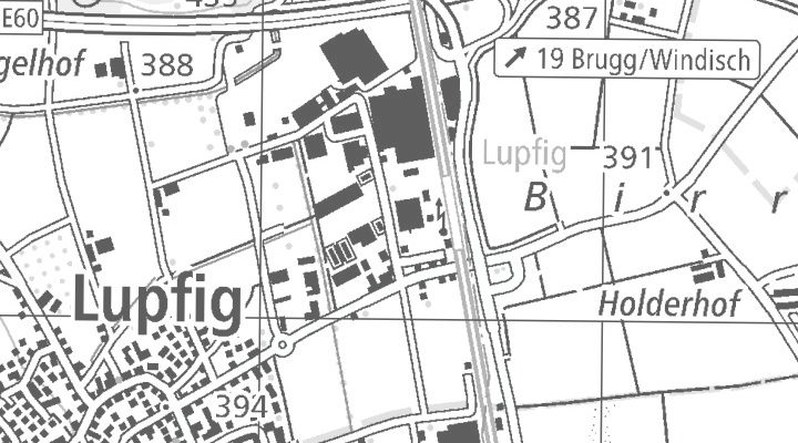 Kartenausschnitt: Industriestrasse 10, 5242 Lupfig