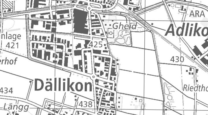 Kartenausschnitt: Langwiesenstrasse 12, 8108 Dällikon