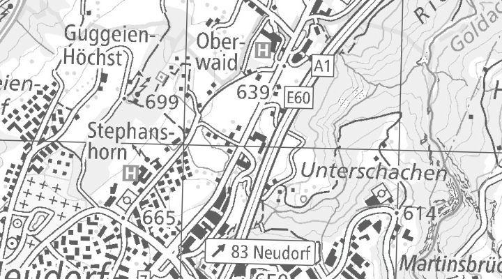 Kartenausschnitt: Rorschacherstrasse 304, 9016 St. Gallen