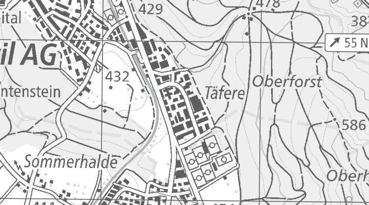 Kartenausschnitt: Täfernstrasse 14, 5405 Dättwil AG