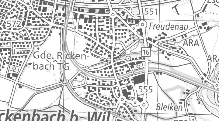 Kartenausschnitt: 9532 Rickenbach bei Wil - Breitestrasse 4