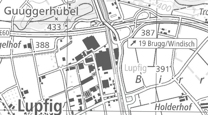 Kartenausschnitt: Industriestrasse 22, 5242 Lupfig
