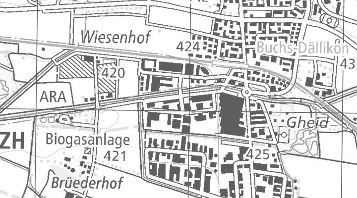 Kartenausschnitt: Furtbachstrasse 9, 8107 Buchs ZH