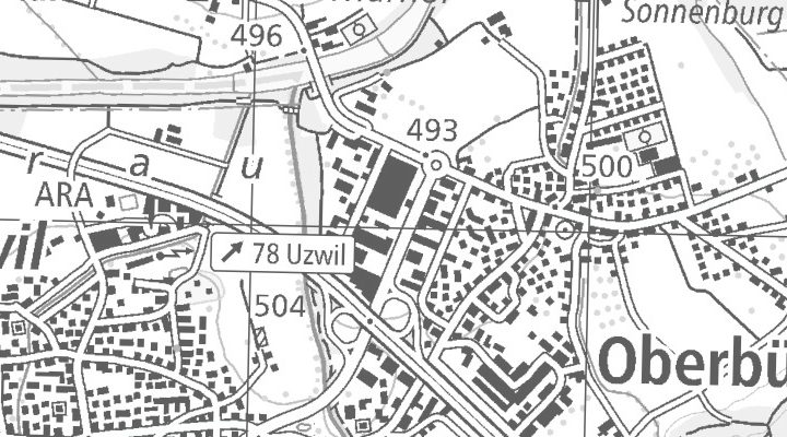 Kartenausschnitt: Industrie Haslen 3, 9245 Oberbüren
