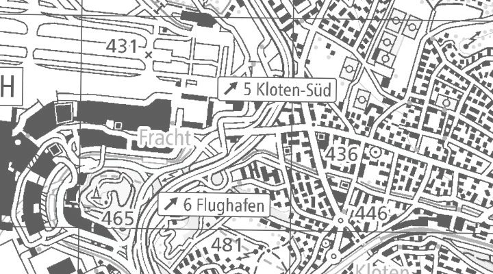 Kartenausschnitt: Flughafenstrasse 25, 8302 Kloten