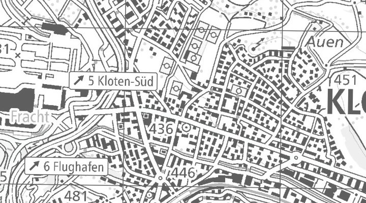 Kartenausschnitt: Flughafenstrasse 25, 8302 Kloten