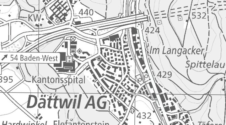 Kartenausschnitt: 5405 Baden-Dättwil