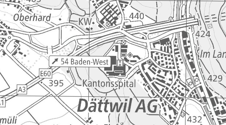 Kartenausschnitt: Im Ergel 1, 5404 Baden