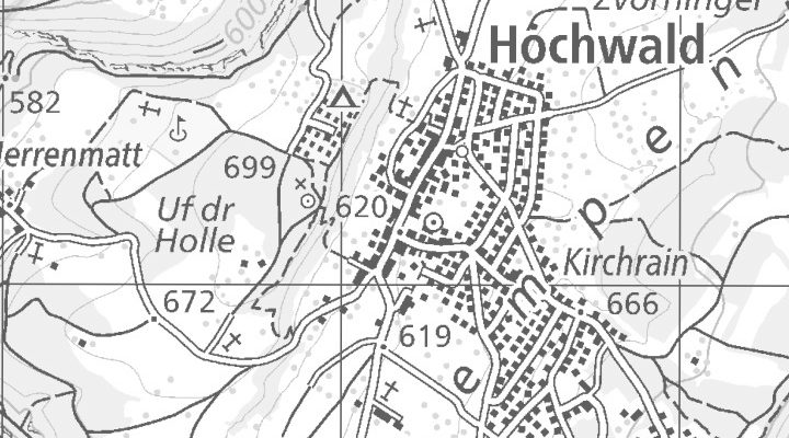 Kartenausschnitt: Hauptstrasse 1, 4146 Hochwald