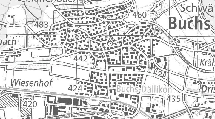 Kartenausschnitt: Furtbachstrasse 9, 8107 Buchs ZH
