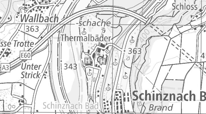 Kartenausschnitt: Badstrasse 50, 5116 Schinznach-Bad