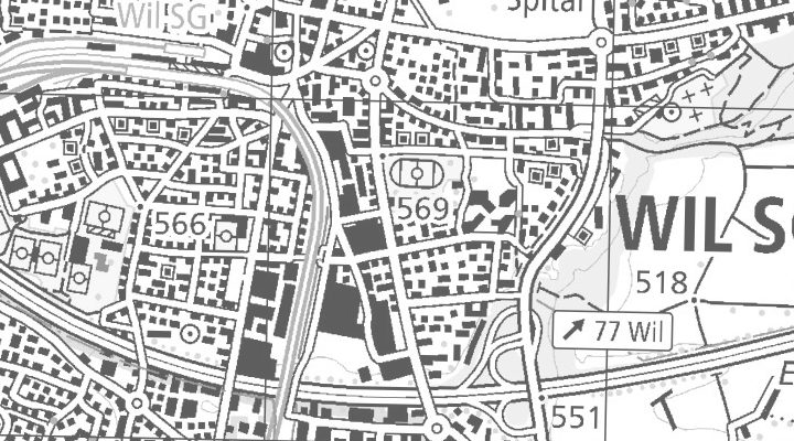 Kartenausschnitt: Toggenburgerstrasse 103, 9500 Wil