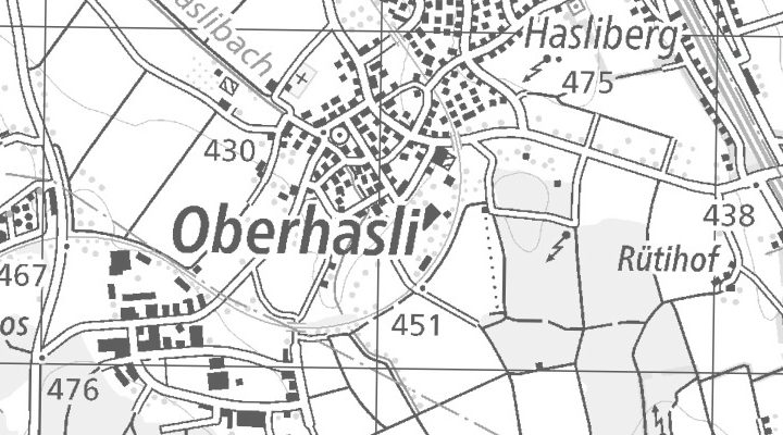 Kartenausschnitt: Mühleweg 3a, 8156 Oberhasli