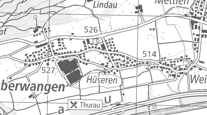 Kartenausschnitt: 9523 ZUEBERWANGEN