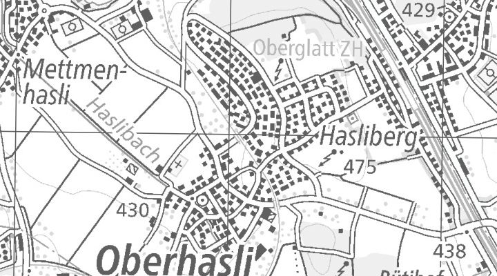Kartenausschnitt: Grabenackerstrasse 1, 8156 Oberhasli