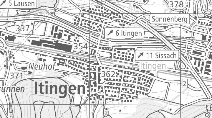 Kartenausschnitt: Kreuzenstrasse 30, 4452 Itingen, CH-BL