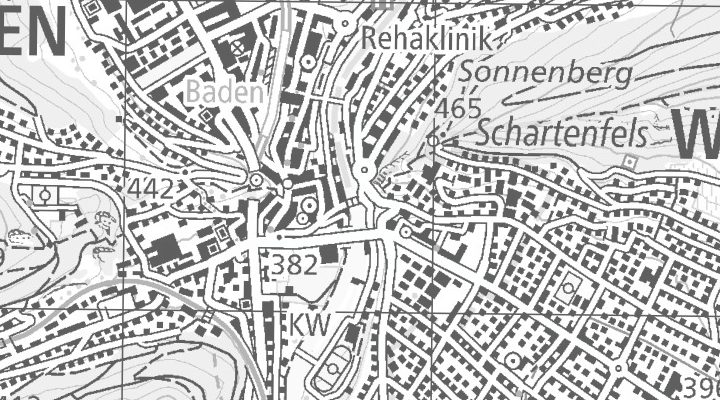 Kartenausschnitt: Wettingerstrasse, 5400 Baden