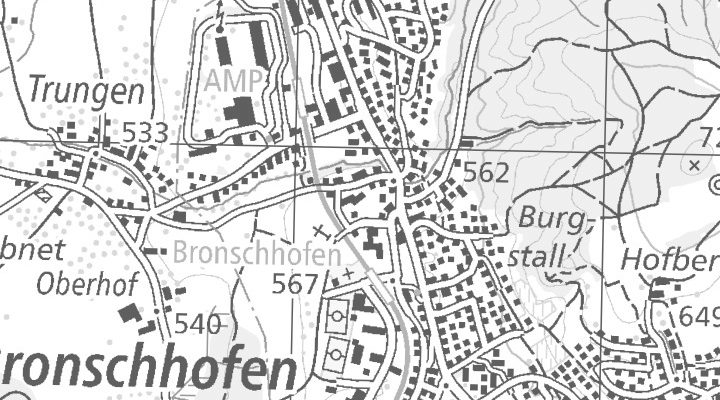 Kartenausschnitt: 9552 Bronschhofen