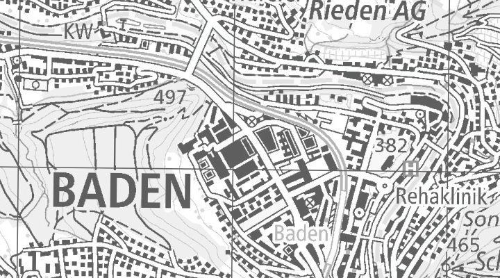 Kartenausschnitt: Bruggerstrasse 71a, 5400 5400 Baden