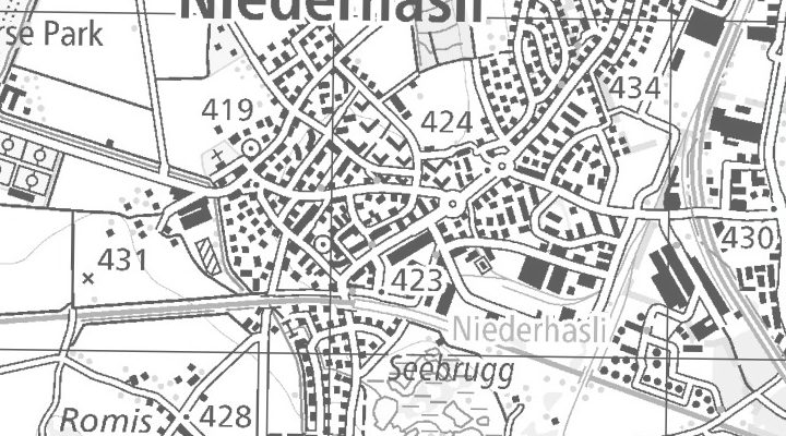 Kartenausschnitt: 8155 Niederhasli