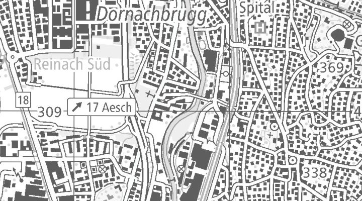 Kartenausschnitt: Gewerbestrasse 7/7A, 4147 Aesch BL