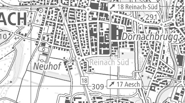Kartenausschnitt: Pfeffingerstrasse 45, 4153 Reinach, 4153 Reinach