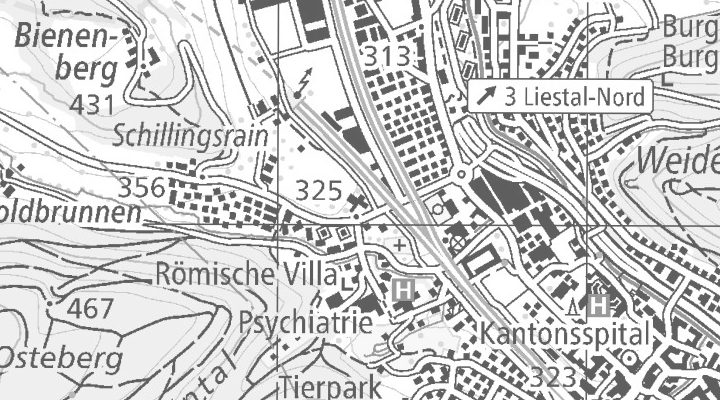 Kartenausschnitt: Schauenburgerstr. 16, 4410 Liestal