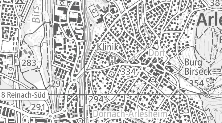 Kartenausschnitt: Pfeffingerweg 1, 4144 Arlesheim