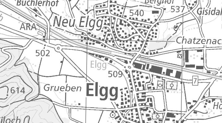Kartenausschnitt: St. Gallerstrasse 18, 8353 Elgg