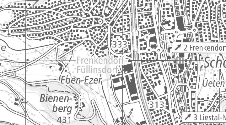 Kartenausschnitt: Bächliackerstrasse 4a, 4402 Frenkendorf