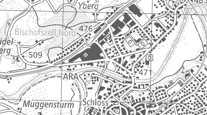 Kartenausschnitt: Industriestrasse 1, 9220 Bischofszell