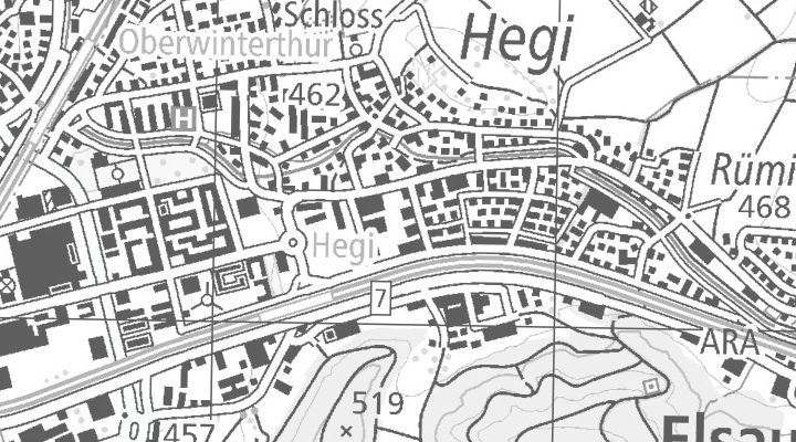Kartenausschnitt: Sandgrubenstrasse 5, 8409 Winterthur