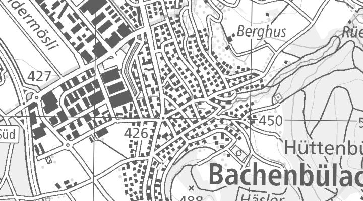 Kartenausschnitt: 8184 Bachenbülach