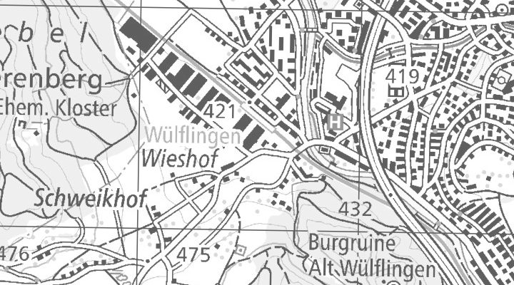 Kartenausschnitt: Wieshofstrasse 120-122, 8408 Winterthur