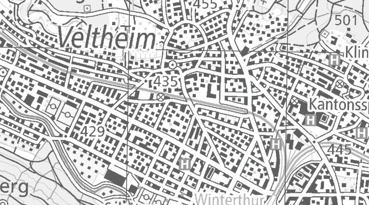 Kartenausschnitt: Wiesenstrasse 1, 8400 Winterthur