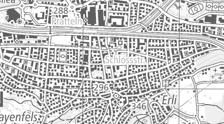 Kartenausschnitt: Schlossstrasse 1, 4133 Pratteln