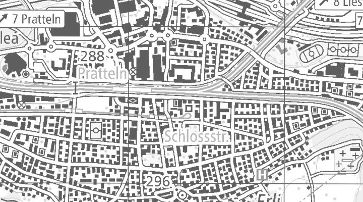 Kartenausschnitt: Schlossstrasse 1b, 4133 Pratteln
