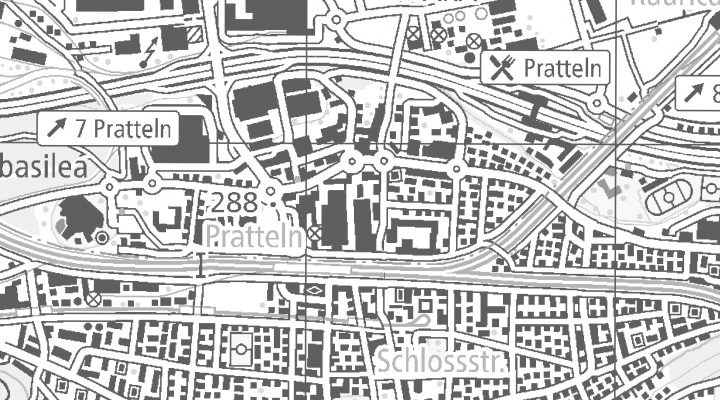 Kartenausschnitt: Hohenrainstrasse 12c, 4133 Pratteln
