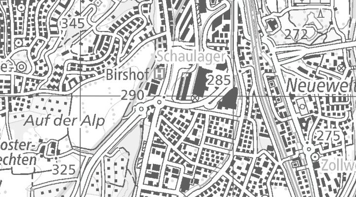 Kartenausschnitt: Frankfurt-Strasse 86, 4142 Münchenstein