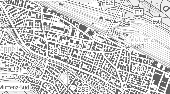 Kartenausschnitt: Gründenstrasse 30, 4132 Muttenz