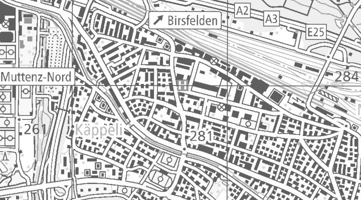 Kartenausschnitt: Birsfelderstrasse 30, 4132 Muttenz