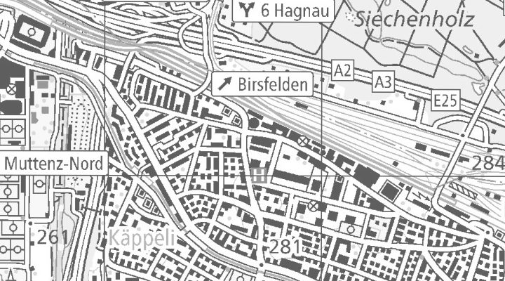 Kartenausschnitt: Birsfelderstrasse 50, 4132 Muttenz