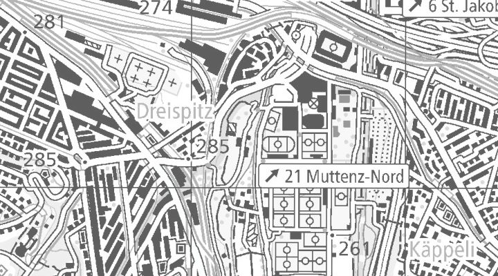 Kartenausschnitt: Vorder Brüglingen 5, 4052 Basel