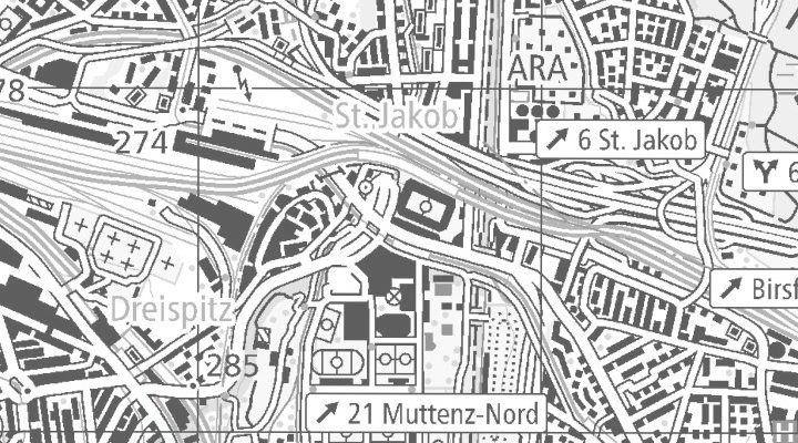 Kartenausschnitt: St. Jakobsstrasse 395, 4052 Basel