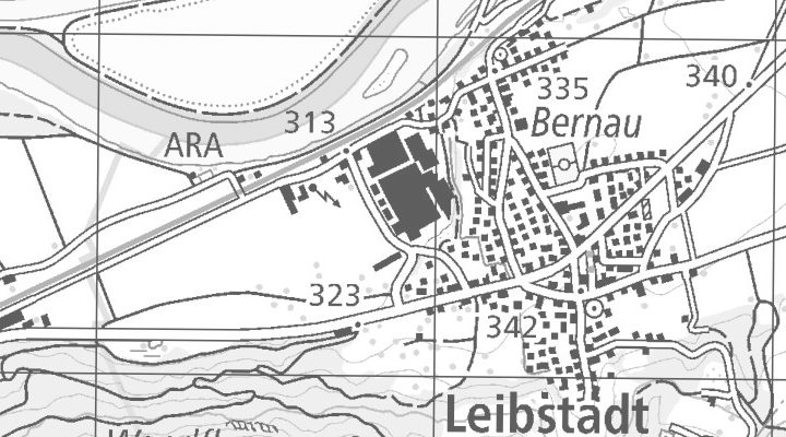 Kartenausschnitt: Bahnhofstrasse 311, 5325 Leibstadt