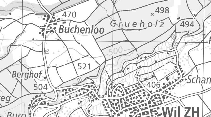 Kartenausschnitt: Grossraum Wil