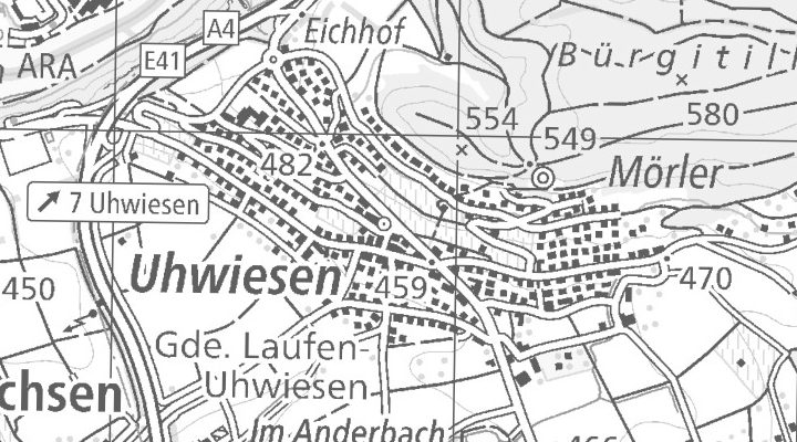 Kartenausschnitt: 8248 Uhwiesen