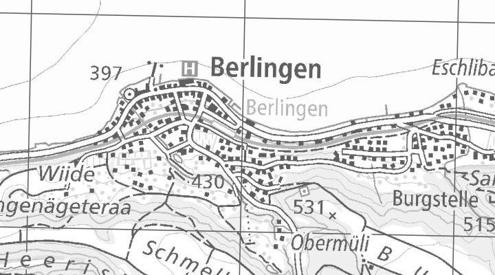 Kartenausschnitt: 8267 Berlingen